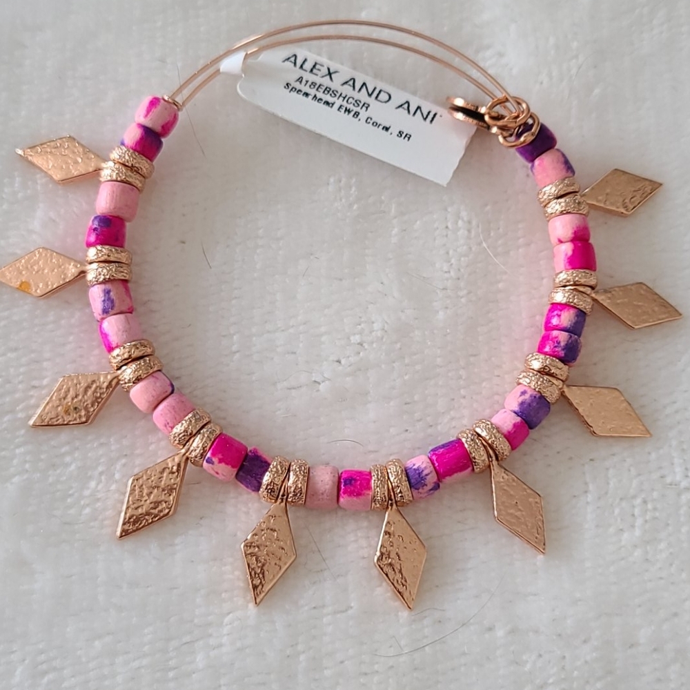 Alex & Ani pink spearhead adjustable bracelet